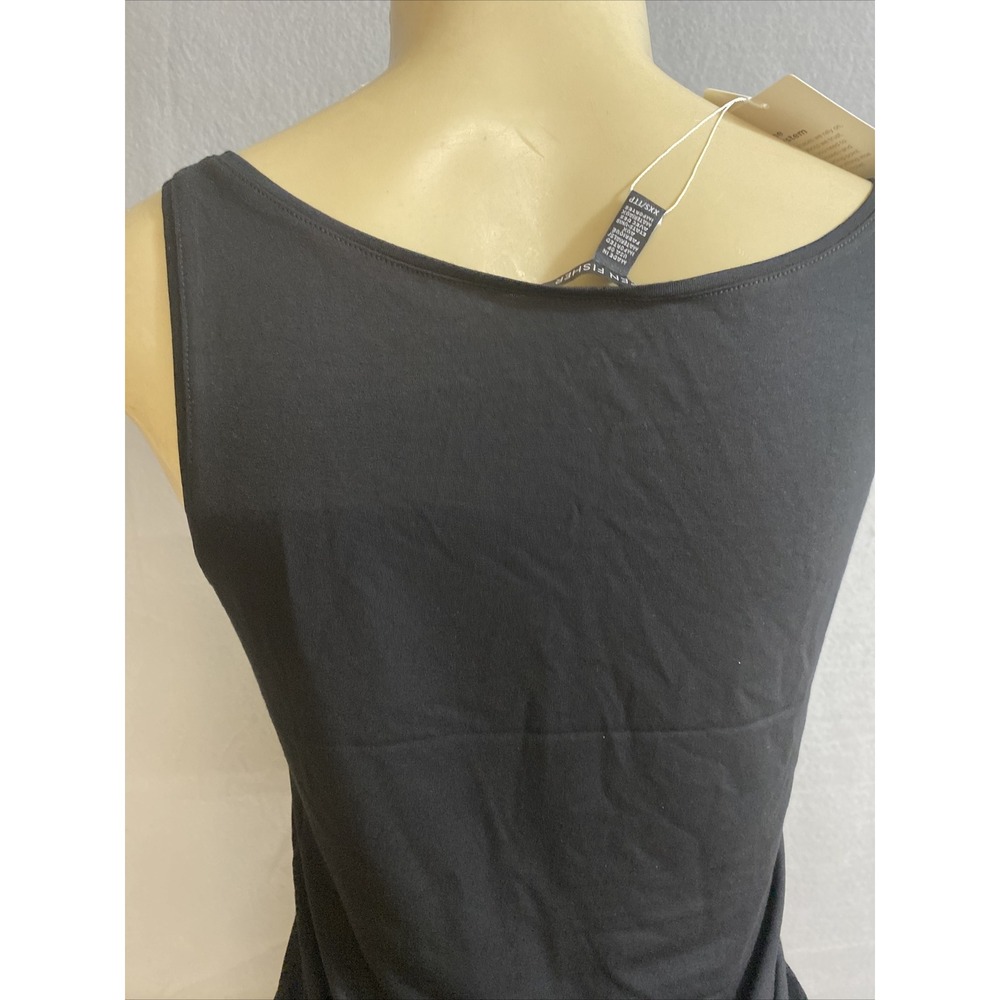 Eileen Fisher Women's Black Viscose Blend Knit Scoop Tank Top Sz 2XS NWT - Picture 3 of 8